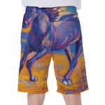 Sunset Horse Painting Print Men's Beach Shorts