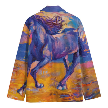 Sunset Horse Painting Print Men's Blazer