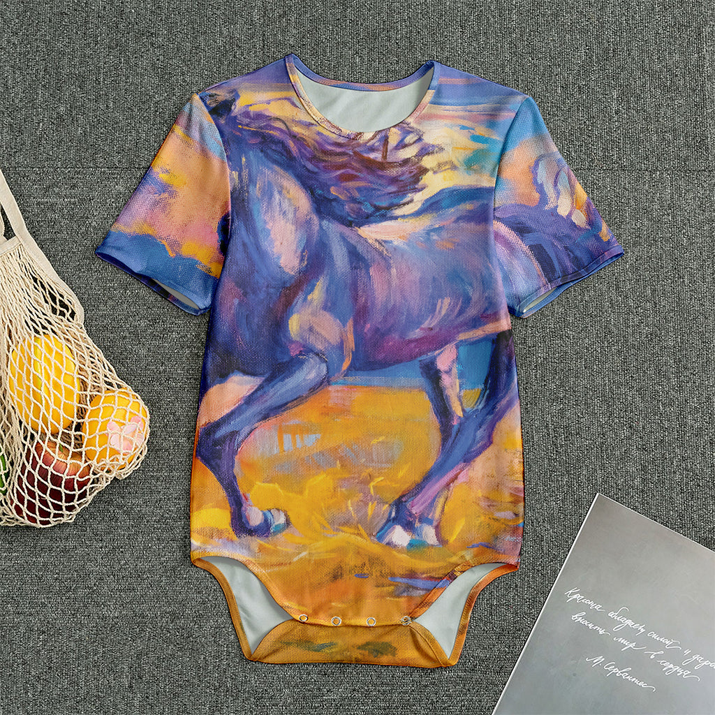 Sunset Horse Painting Print Men's Bodysuit