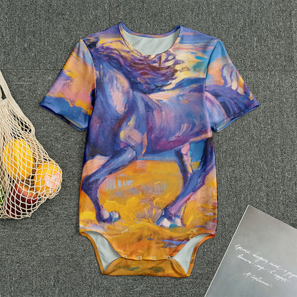 Sunset Horse Painting Print Men's Bodysuit