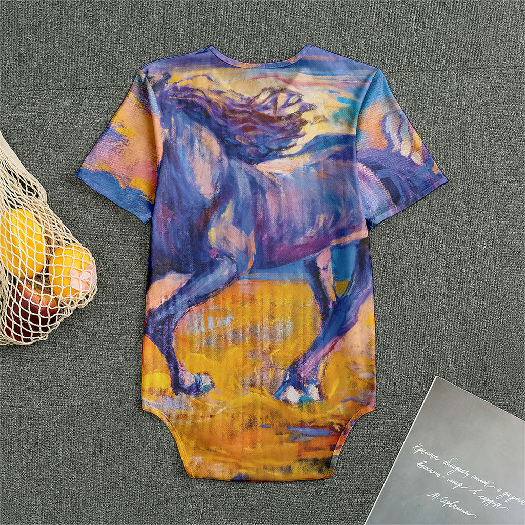 Sunset Horse Painting Print Men's Bodysuit