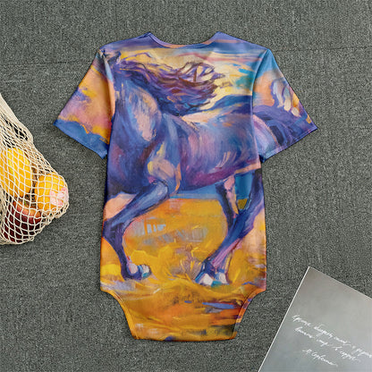 Sunset Horse Painting Print Men's Bodysuit