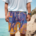 Sunset Horse Painting Print Men's Cargo Shorts