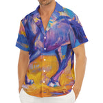 Sunset Horse Painting Print Men's Deep V-Neck Shirt