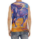 Sunset Horse Painting Print Men's Fitness Tank Top