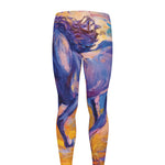 Sunset Horse Painting Print Men's leggings