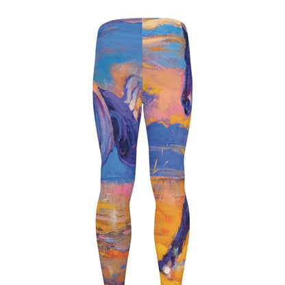 Sunset Horse Painting Print Men's leggings