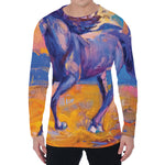 Sunset Horse Painting Print Men's Long Sleeve T-Shirt