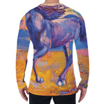 Sunset Horse Painting Print Men's Long Sleeve T-Shirt