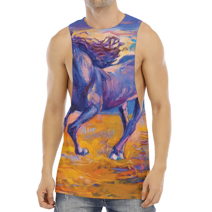 Sunset Horse Painting Print Men's Muscle Tank Top