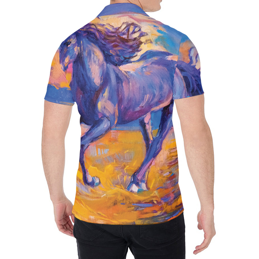 Sunset Horse Painting Print Men's Shirt