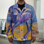 Sunset Horse Painting Print Men's Shirt Jacket