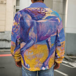 Sunset Horse Painting Print Men's Shirt Jacket