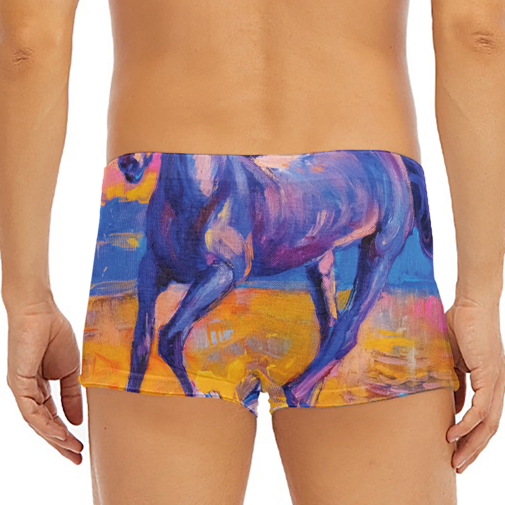 Sunset Horse Painting Print Men's Short Boxer Briefs