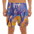 Sunset Horse Painting Print Men's Split Running Shorts