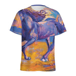 Sunset Horse Painting Print Men's Sports T-Shirt