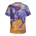 Sunset Horse Painting Print Men's Sports T-Shirt