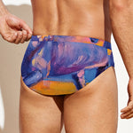 Sunset Horse Painting Print Men's Swim Briefs