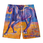 Sunset Horse Painting Print Men's Swim Trunks