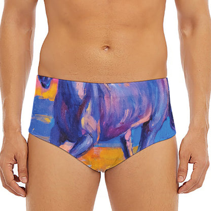 Sunset Horse Painting Print Men's Triangle Swim Briefs