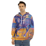 Sunset Horse Painting Print Men's Velvet Pullover Hoodie