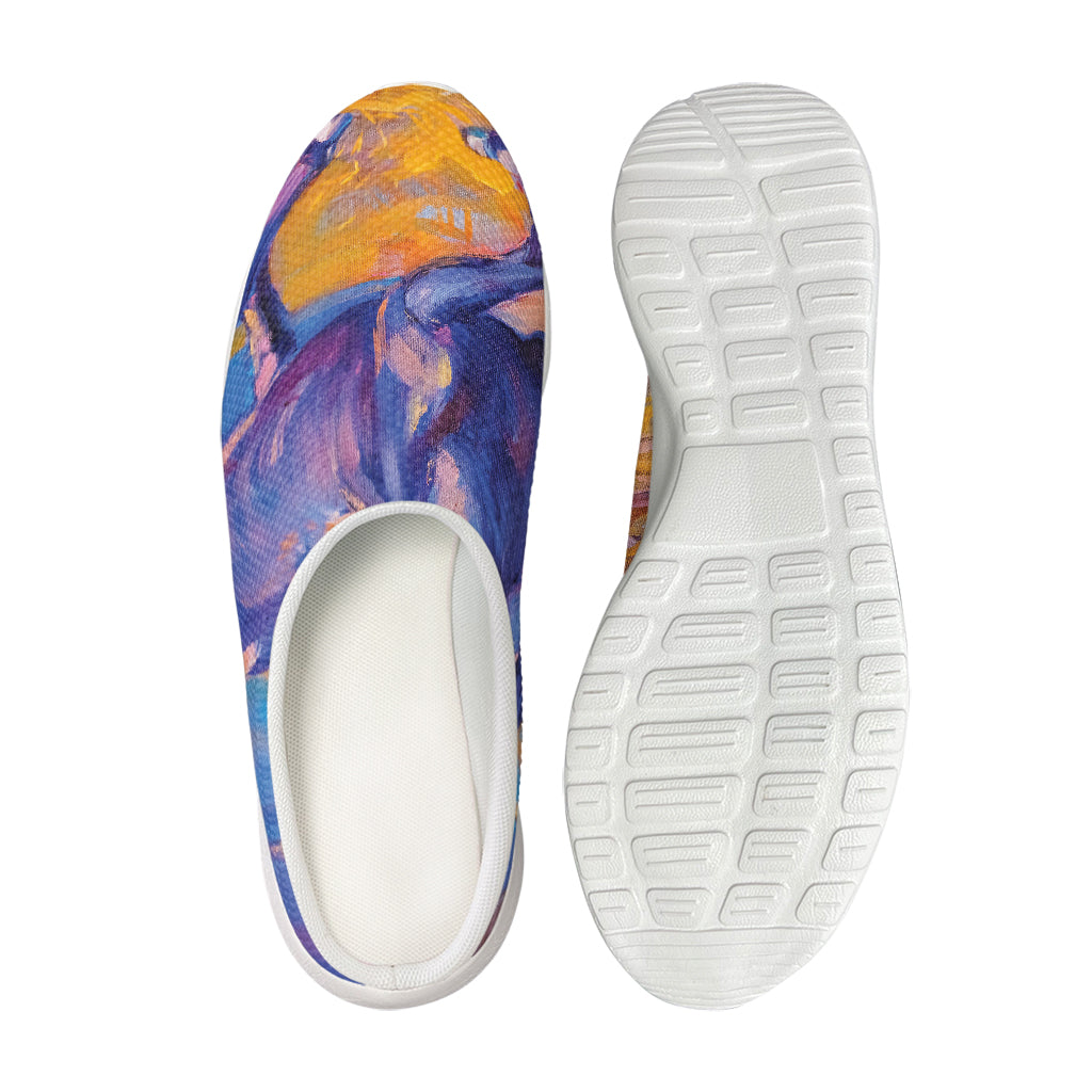 Sunset Horse Painting Print Mesh Casual Shoes