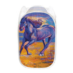 Sunset Horse Painting Print Mesh Laundry Hamper