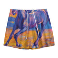 Sunset Horse Painting Print Mesh Shorts