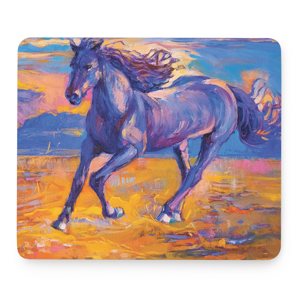 Sunset Horse Painting Print Mouse Pad