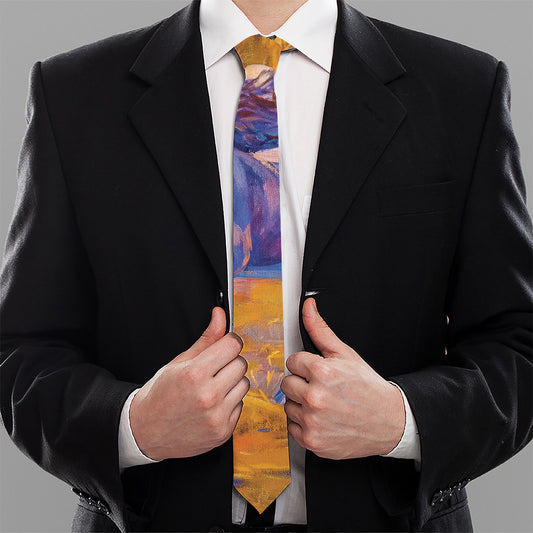 Sunset Horse Painting Print Necktie