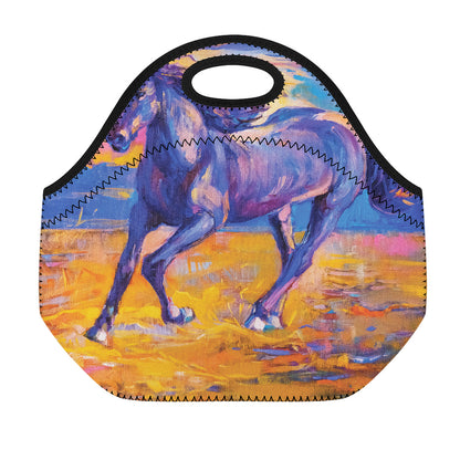 Sunset Horse Painting Print Neoprene Lunch Bag