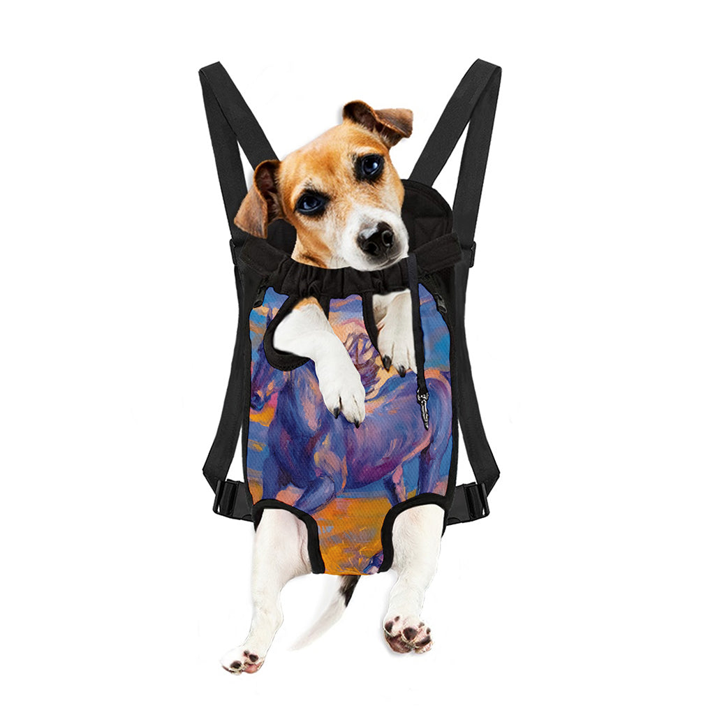 Sunset Horse Painting Print Pet Carrier Backpack