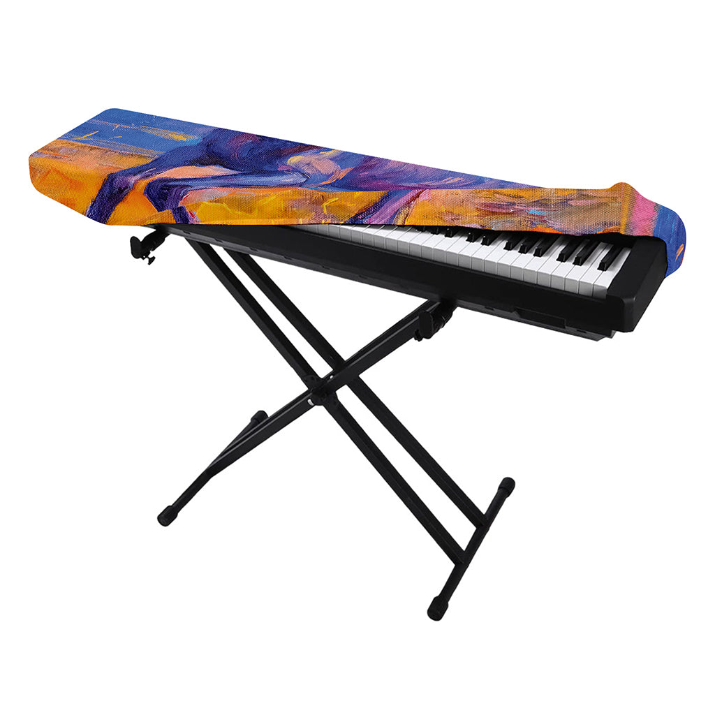 Sunset Horse Painting Print Piano Keyboard Cover