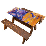 Sunset Horse Painting Print Picnic Table Cover