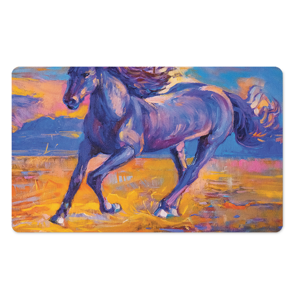 Sunset Horse Painting Print Polyester Doormat