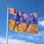 Sunset Horse Painting Print Polyester Flag