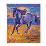 Sunset Horse Painting Print Polyester Shower Curtain