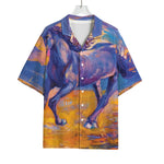 Sunset Horse Painting Print Rayon Hawaiian Shirt