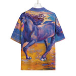 Sunset Horse Painting Print Rayon Hawaiian Shirt