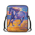 Sunset Horse Painting Print Rectangular Crossbody Bag