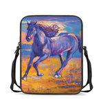 Sunset Horse Painting Print Rectangular Crossbody Bag