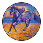 Sunset Horse Painting Print Round Floor Mat