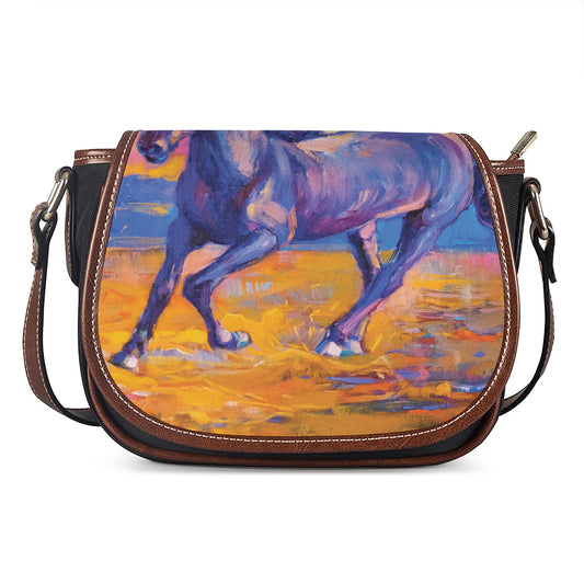 Sunset Horse Painting Print Saddle Bag