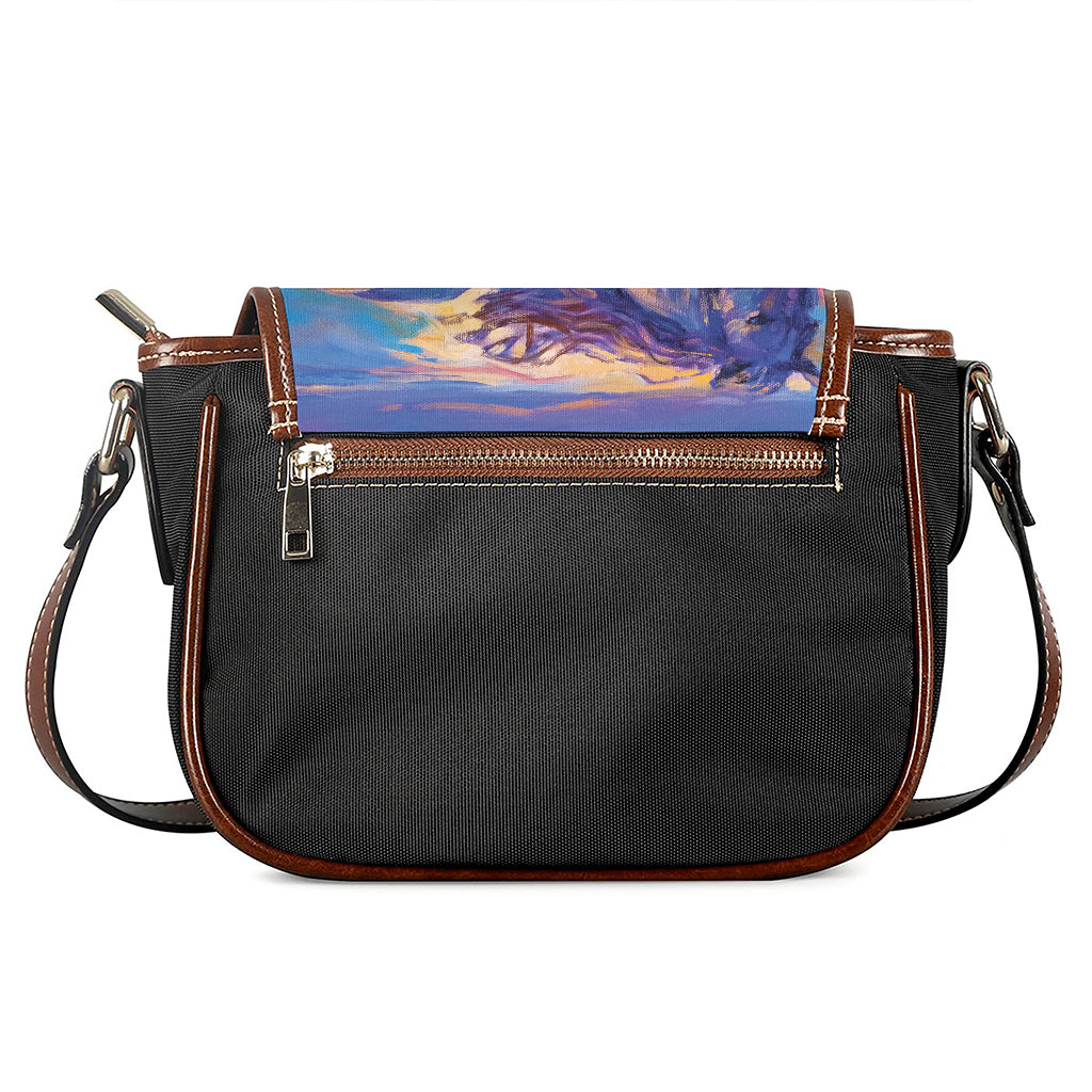 Sunset Horse Painting Print Saddle Bag