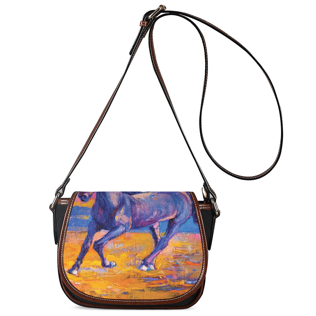 Sunset Horse Painting Print Saddle Bag