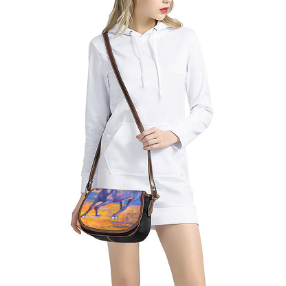 Sunset Horse Painting Print Saddle Bag
