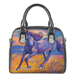 Sunset Horse Painting Print Shoulder Handbag