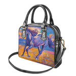 Sunset Horse Painting Print Shoulder Handbag