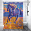 Sunset Horse Painting Print Shower Curtain