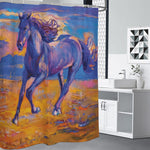 Sunset Horse Painting Print Shower Curtain